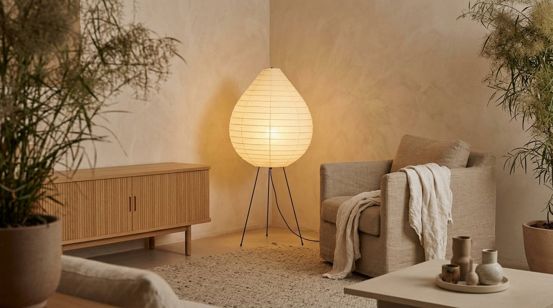 JINSHE Organic Silhouette: The 23N Washi Paper Floor Lamp
