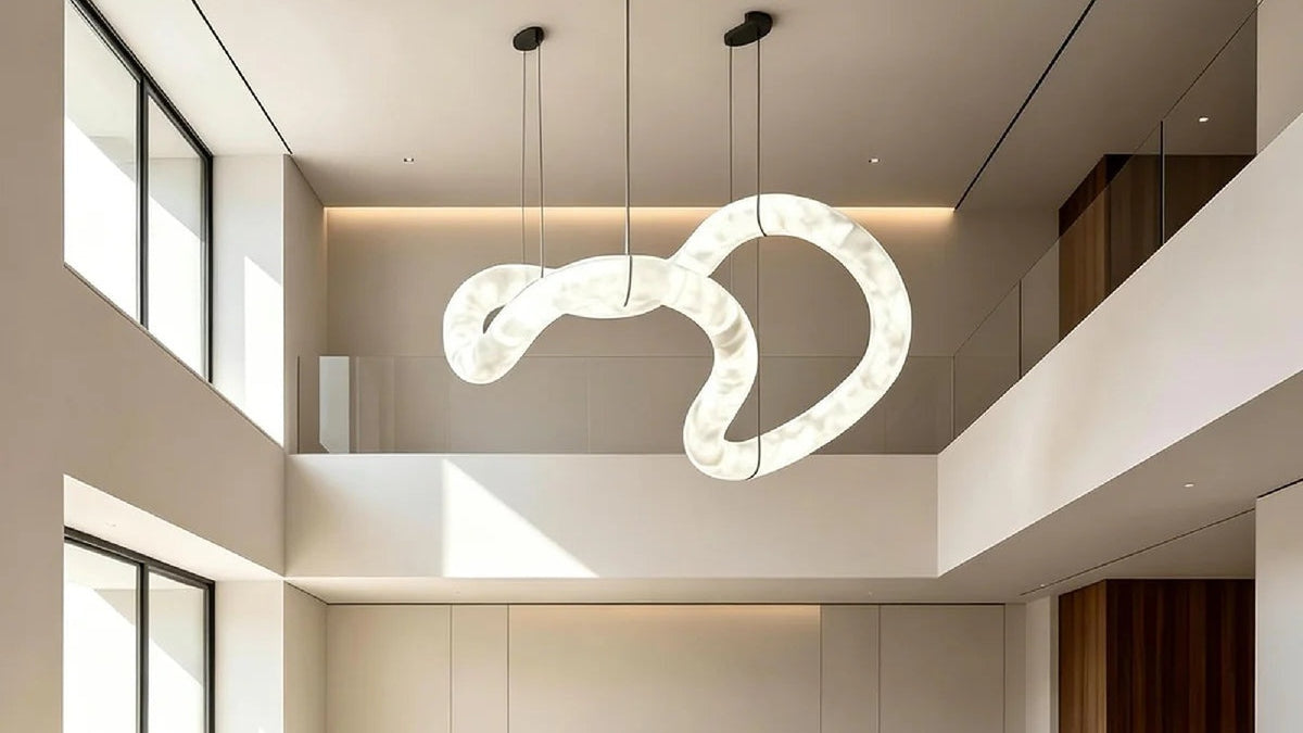 Sculptural Transcendence: Styling the Ethereal Wave Alabaster Chandelier in Grand Living & Dining Spaces | JINSHE Guide