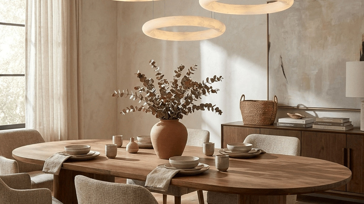 Architectural Guide: Styling the Halo Di Pietra Alabaster Chandelier in Modern Dining & Living Spaces | JINSHE
