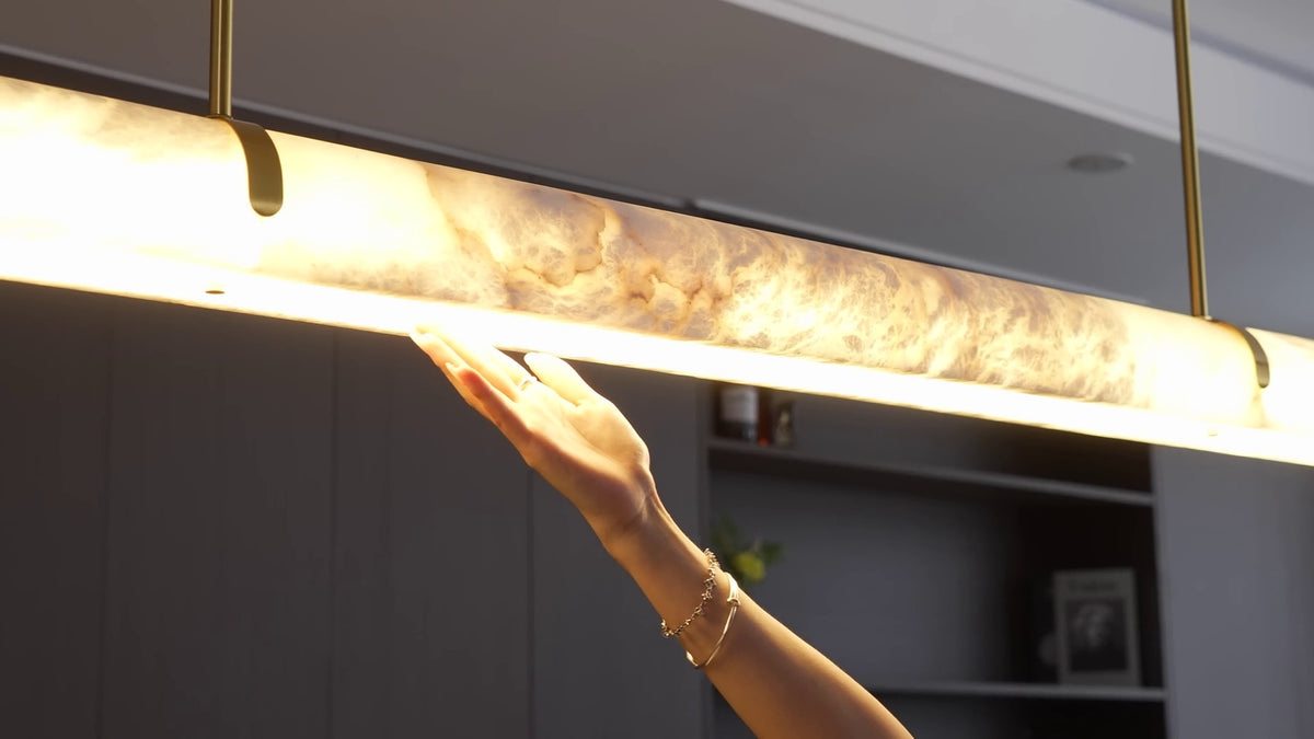 The Architect's Guide to Linear Alabaster Chandeliers: Sizing, Weight & Hanging Heights Over Kitchen Islands | JINSHE Guide