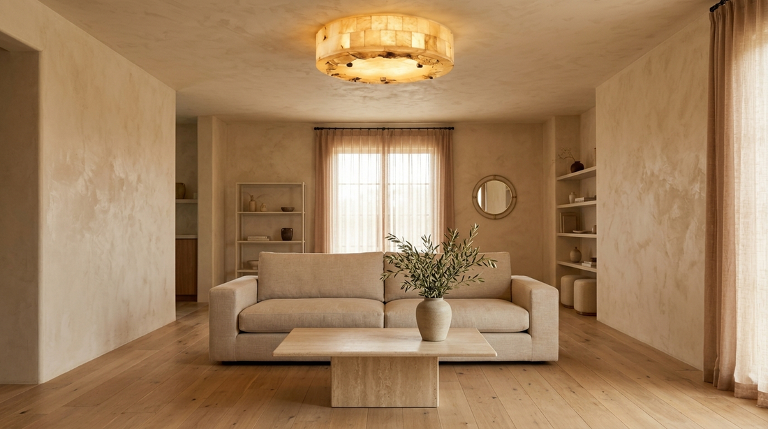 JINSHE Organic Geometry: The Luriel Alabaster Ceiling Light