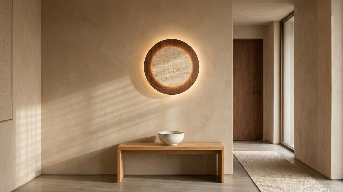 JINSHE Organic Texture: The Yellow Travertine Wall Lamp for Warm Minimalist Interiors