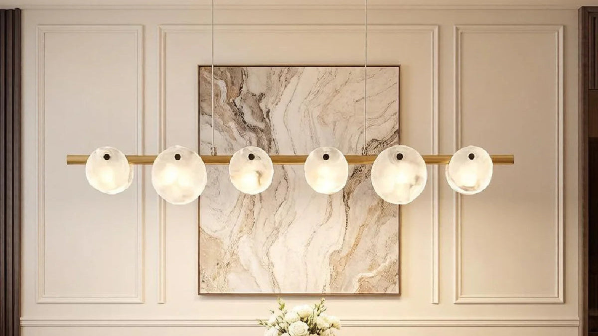 The Architect's Guide to Linear Alabaster Chandeliers: Sizing & Styling the Trinidad Over Dining Tables and Kitchen Islands
