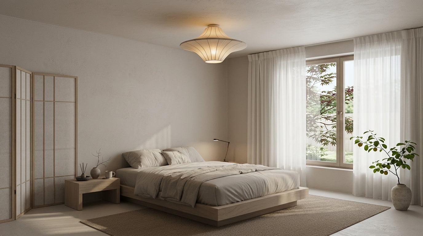 JINSHE Quiet Elegance: The UFO Silk Ceiling Light in Modern Organic Design