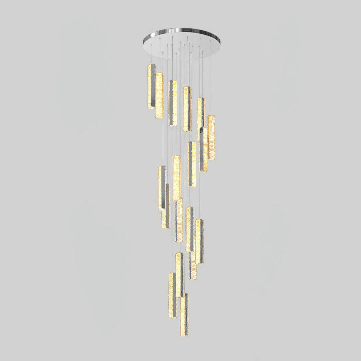 Villa Forci Curated K9 Bohemian Crystal Chandeli – unlit natural material contrast #1
