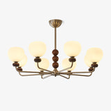 Orb Walnut Chandelier – Handcrafted Architectural Luxury Lighting Fixture