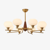 Celeste Sphere Walnut Curated Mouth-Blown Froste – Mouth-Blown Frosted Glass Chandelier