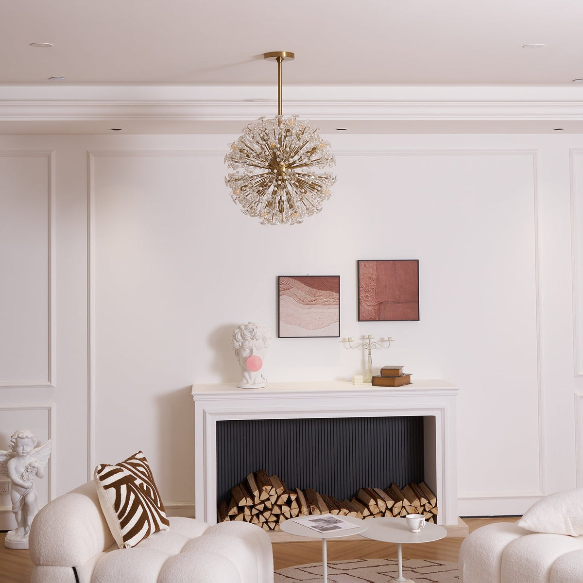 Dickinson Curated K9 Bohemian Crystal Chandelier – structural canopy joint detail