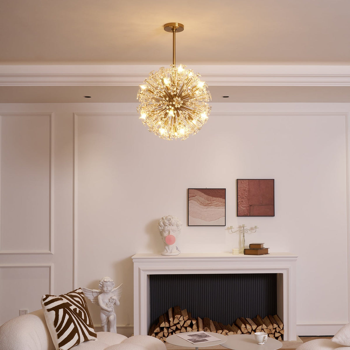 Dickinson Curated K9 Bohemian Crystal Chandelier – full fixture elevation view