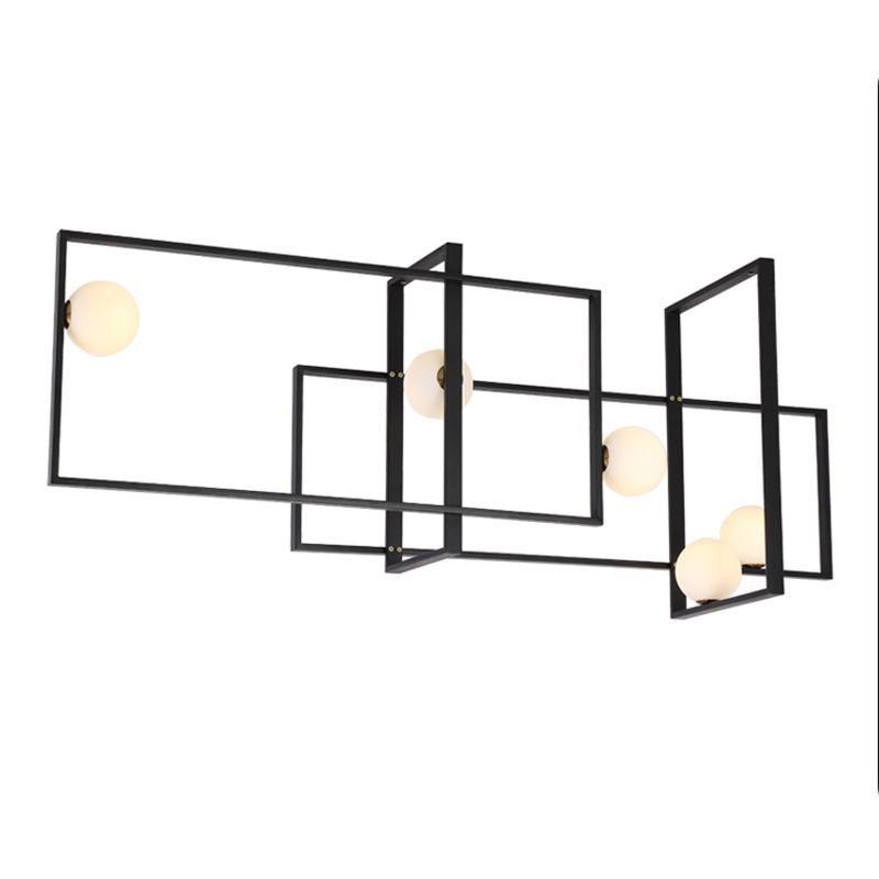 Mondrian Glass Curated Mouth-Blown Frosted Glass – architectural ceiling profile #1