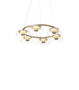 Solara Curated Mouth-Blown Frosted Glass Chandel – dimensional scale reference