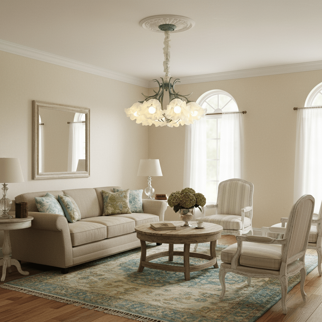Lily Of The Valley Flower Chandelier – Ambient Illumination in Luxury Interior Setting View 4