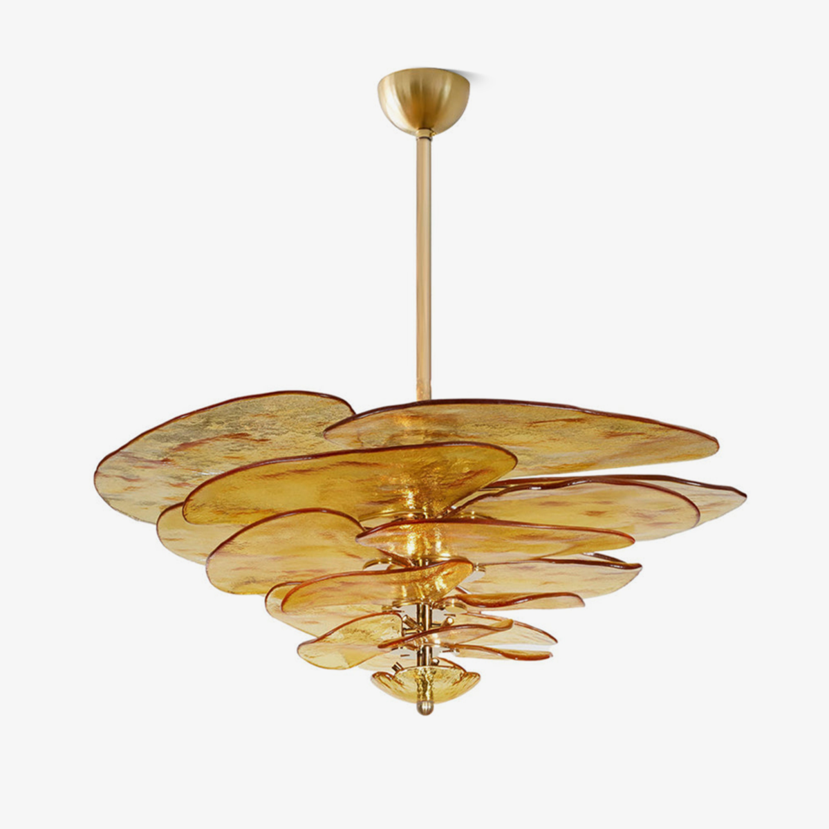 Petala Amber Art Glass Chandelier – Amber Art Glass Chandelier