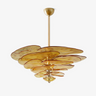 Petala Amber Art Glass Chandelier