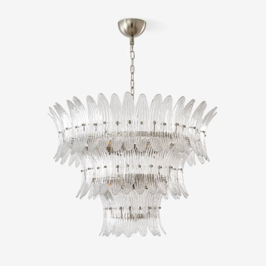 Glass Palmette Chandelier – Handcrafted Architectural Luxury Lighting Fixture