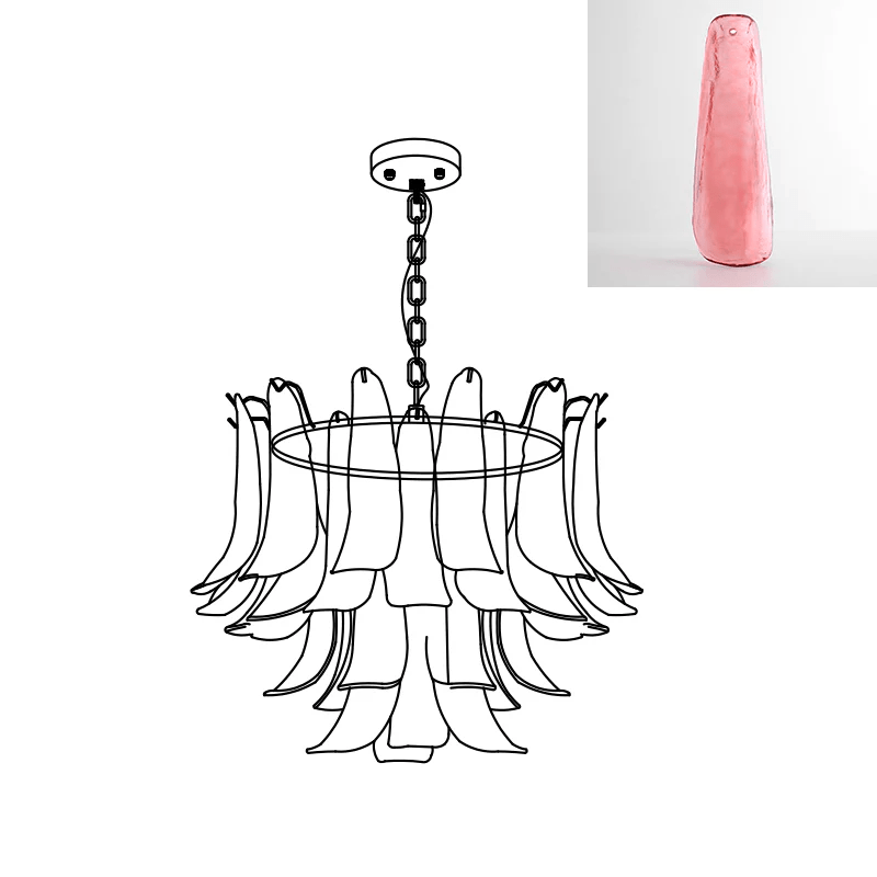 Murano Glass Leaf Chandelier – Ambient Illumination in Luxury Interior Setting View 39