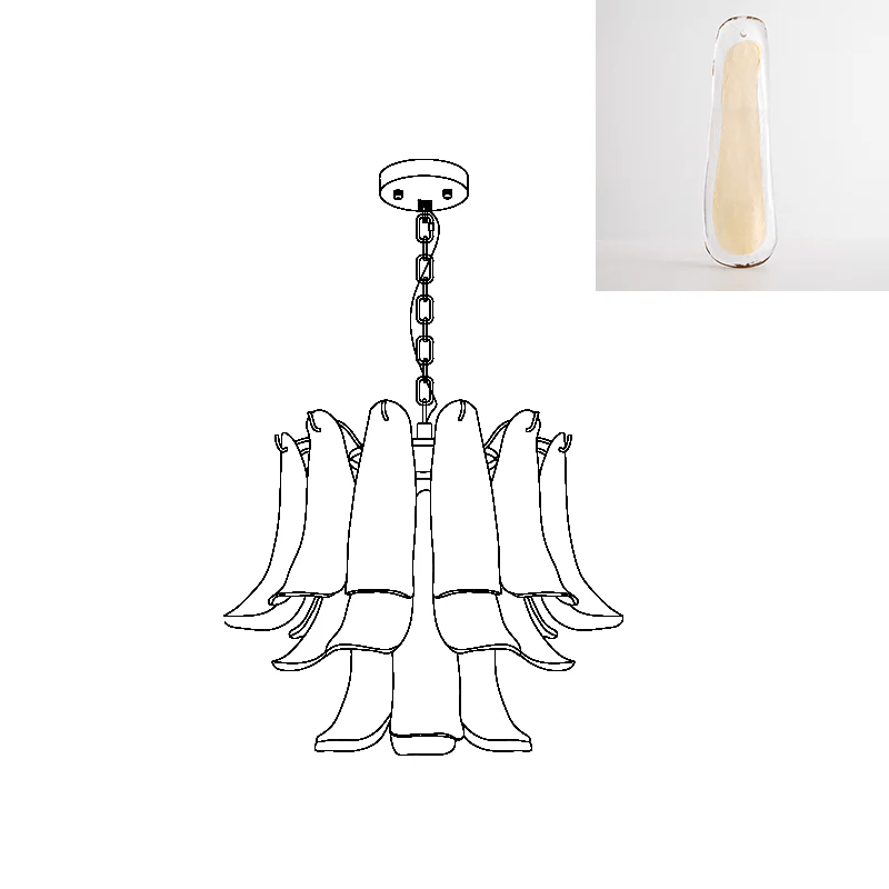 Murano Glass Leaf Chandelier – Ambient Illumination in Luxury Interior Setting View 19