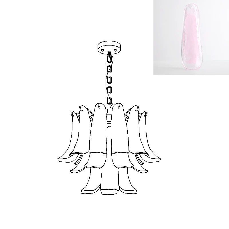 Murano Glass Leaf Chandelier – Ambient Illumination in Luxury Interior Setting View 24