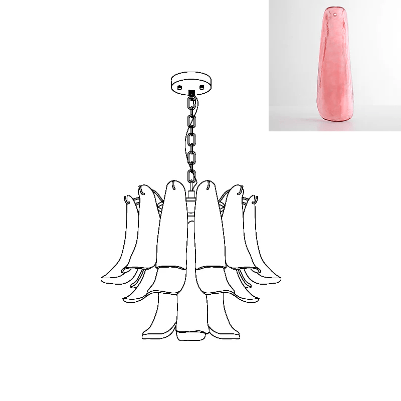 Murano Glass Leaf Chandelier – Ambient Illumination in Luxury Interior Setting View 25