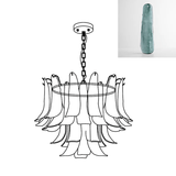 Murano Glass Leaf Chandelier - 4 Layers ∅ 31.5″ x H 19.6″ / Dia 80cm x H 50cm / Blue & Gold
