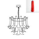 Murano Glass Leaf Chandelier - 4 Layers ∅ 31.5″ x H 19.6″ / Dia 80cm x H 50cm / Red & Gold