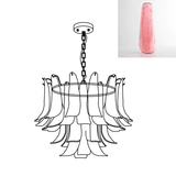 Murano Glass Leaf Chandelier - 4 Layers ∅ 31.5″ x H 19.6″ / Dia 80cm x H 50cm / Light Red & Gold