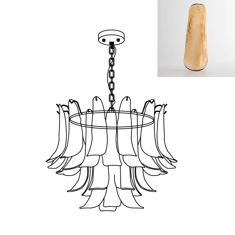 Murano Glass Leaf Chandelier – Ambient Illumination in Luxury Interior Setting View 50