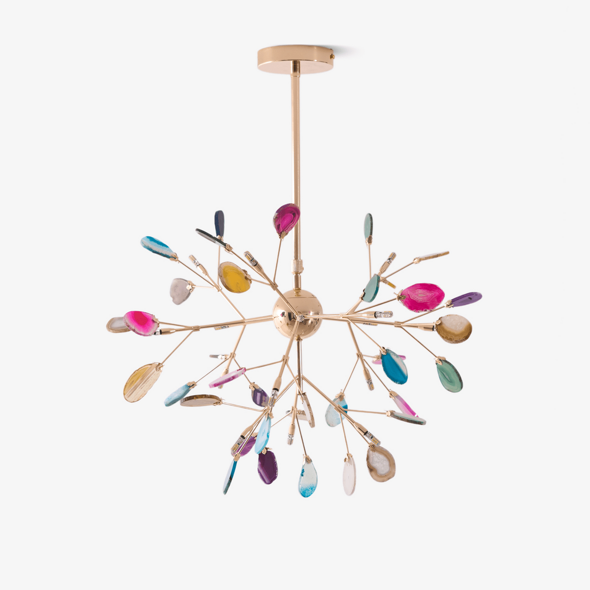 Agate Flake Curated Iron & Glass Chandelier – Iron & Glass Chandelier