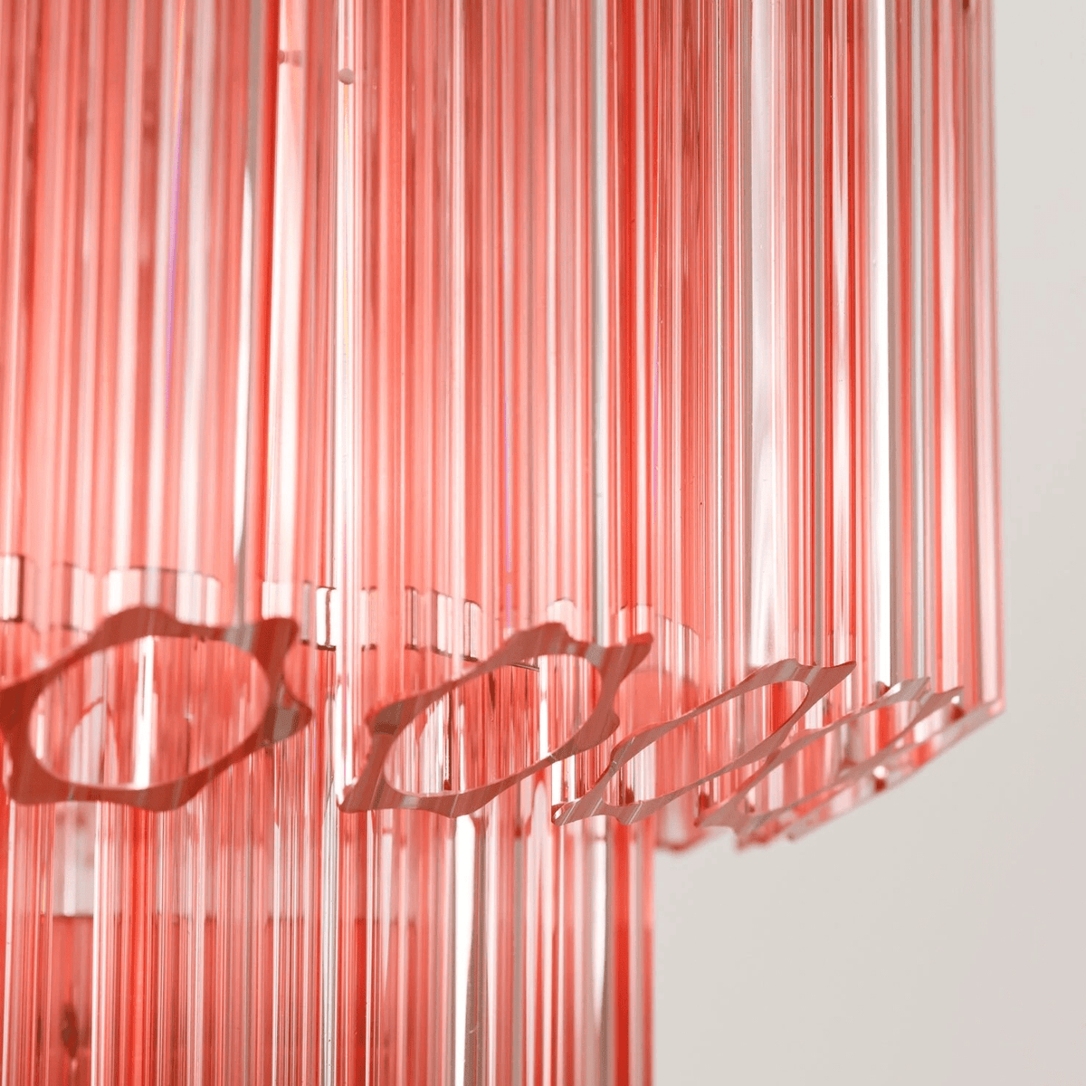 Pink Palermo Glass Curated Mouth-Blown Frosted G – full fixture elevation view