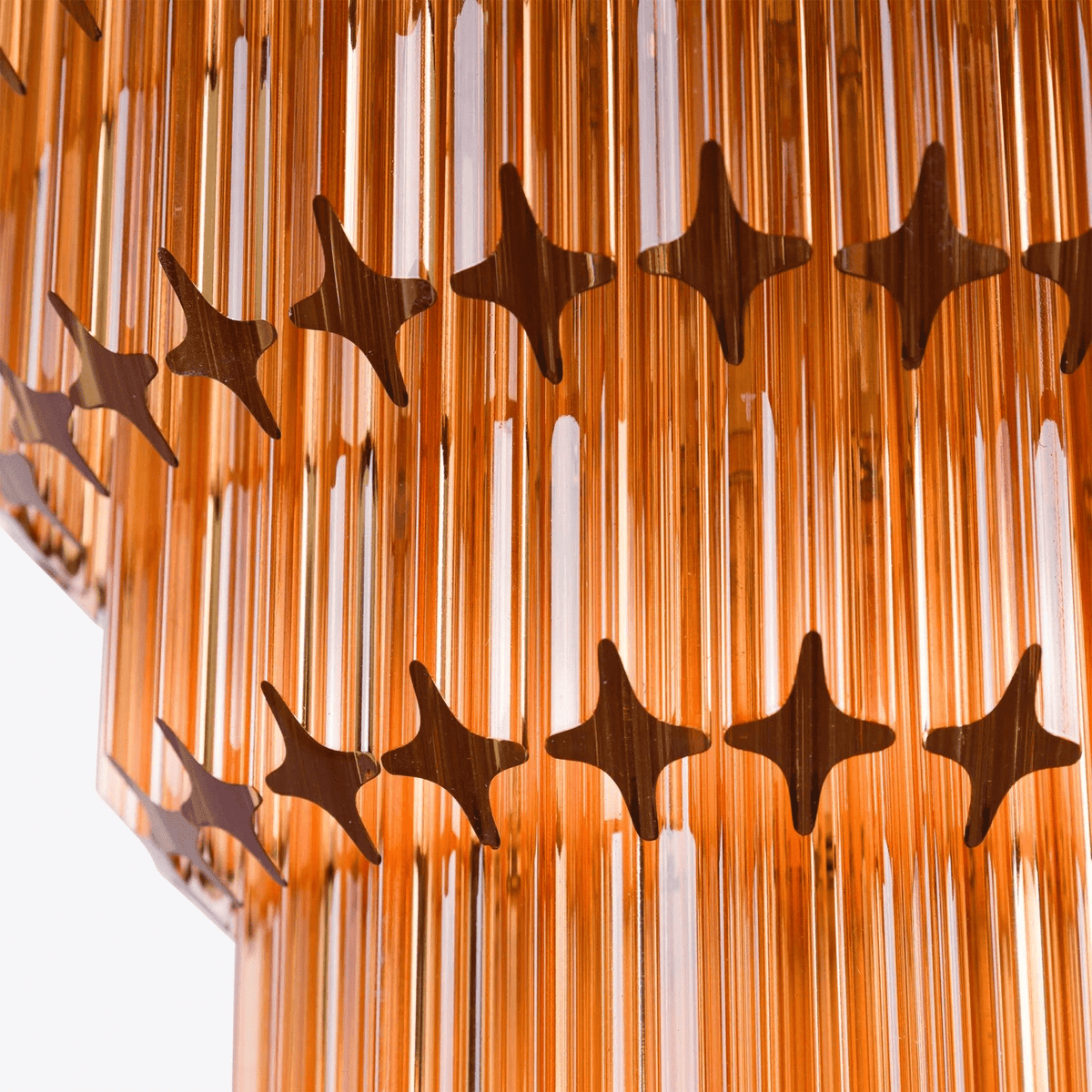 Raphael Murano Curated Amber Art Glass Chandelie – handcrafted surface texture