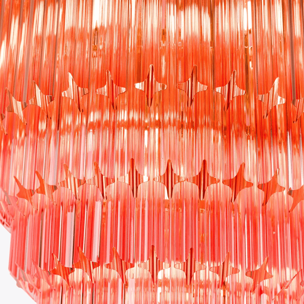 Raphael Murano Curated Amber Art Glass Chandelie – macro detail view
