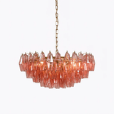 Pink Polygon Drop Curated Mouth-Blown Frosted Gl – dimensional scale reference