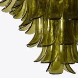 Green Petalo Curated Mouth-Blown Frosted Glass C – unlit natural material contrast