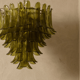 Green Petalo Curated Mouth-Blown Frosted Glass C – dimensional scale reference