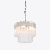 Small Treviso Curated Mouth-Blown Frosted Glass – spatial dining room perspective
