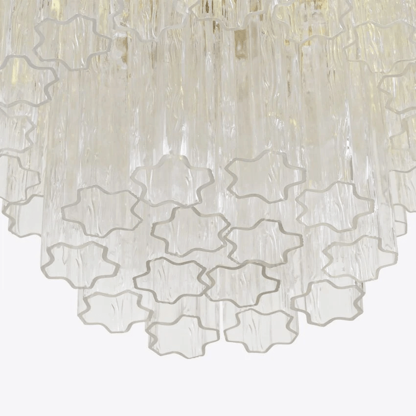 Small Treviso Curated Mouth-Blown Frosted Glass – full fixture elevation view