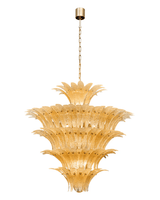 Glass Palmette Chandelier – Ambient Illumination in Luxury Interior Setting View 4