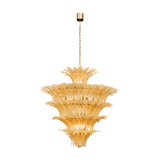 Glass Palmette Chandelier – Ambient Illumination in Luxury Interior Setting View 17