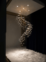 Tidal Stair Chandelier – Ambient Illumination in Luxury Interior Setting View 9