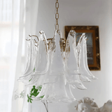 Murano Glass Leaf Chandelier – Ambient Illumination in Luxury Interior Setting View 18