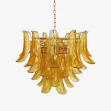 Murano Glass Leaf Chandelier – Handcrafted Architectural Luxury Lighting Fixture