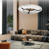 Carve Alabaster Curated Alabaster Chandelier – illuminated warm ambiance setting
