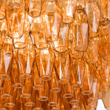Drum Sorrento Curated Amber Art Glass Chandelier – unlit natural material contrast
