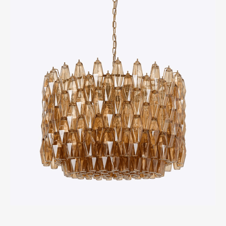 Drum Sorrento Curated Amber Art Glass Chandelier