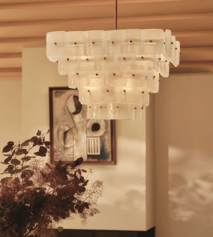 Francis Curated Mouth-Blown Frosted Glass Chande