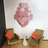 Rosa Glass Curated Mouth-Blown Frosted Glass Cha installed in residential dining space