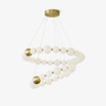Acrylic Pearls Curated Solid Brass Chandelier