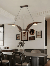 Flugi Curated Mouth-Blown Frosted Glass Chandeli – illuminated warm ambiance setting