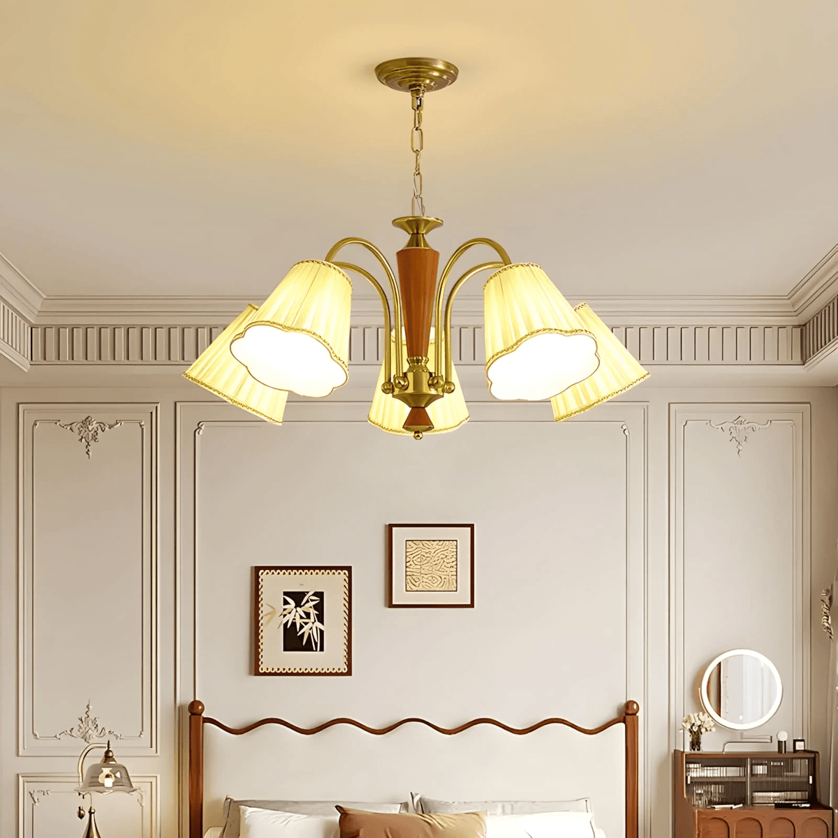 Bellora Bloom Curated Iron & Glass Chandelier – macro detail view