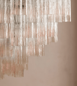 Chiara Curated Mouth-Blown Frosted Glass Chandel – macro detail view #1